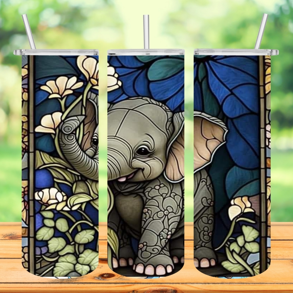 Stained Glass Elephant 20 Oz tumbler